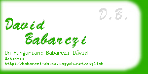 david babarczi business card