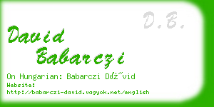 david babarczi business card